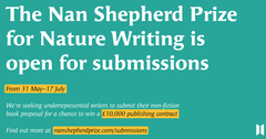 Free packs of postcards and digital poster to promote the Nan Shepherd Prize for Nature Writing!